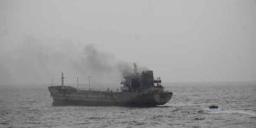 Indian Navy extinguishes fire on foreign tanker in Arabian Sea, rescues 14 Indian crew members