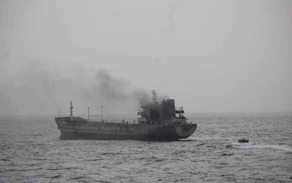 Indian Navy extinguishes fire on foreign tanker in Arabian Sea, rescues 14 Indian crew members
