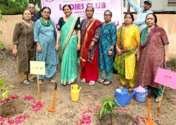 Ahmedabad Medical Assn Ladies Club holds Tree Plantation Program at Ellisbridge Municipal school