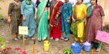 Ahmedabad Medical Assn Ladies Club holds Tree Plantation Program at Ellisbridge Municipal school