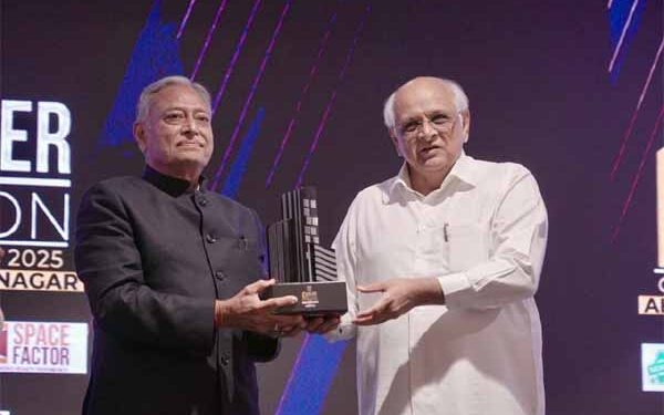Gujarat CM Bhupendrabhai Patel honours Omega Elevators chief with ‘Builder of the Nation’ Award