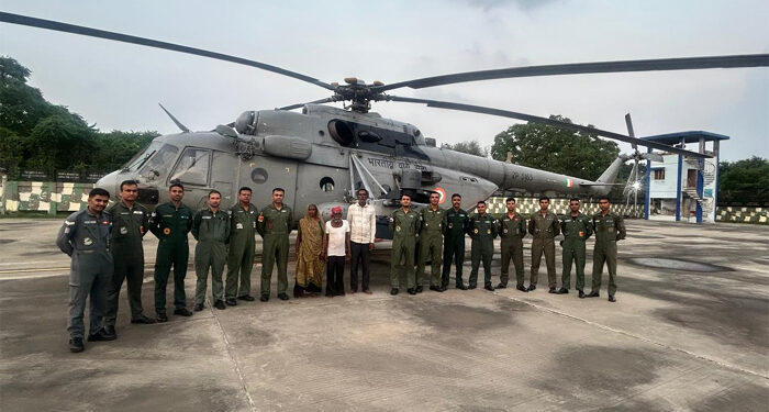 Daredevil IAF personnel rescue 3 stranded elderly civilians in flood-hit Kheda district