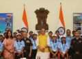 Rajnath Singh interacts with 30 students from tribal communities of Andaman & Nicobar Islands