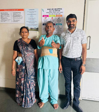 Cadila-supported Kaka Ba Hospital’s complex spinal surgery helps 69-year-old patient to walk again