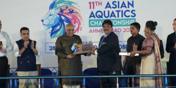 Gujarat Chief Minister declares the 11th Asian Aquatics Championships open in Ahmedabad