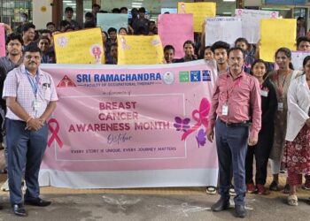 SRIHER students lead Pink Rally to raise Breast Cancer Awareness