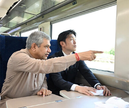 Ashwini Vaishnaw, Japanese Minister inspect Surat HSR site, praise India–Japan Build Alliance