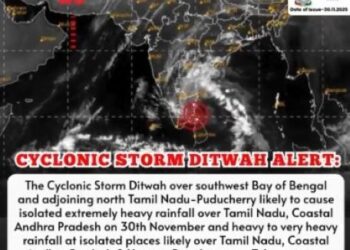 Cyclone Ditwah – TN on edge as heavy rain, strong winds batter northern coastal districts