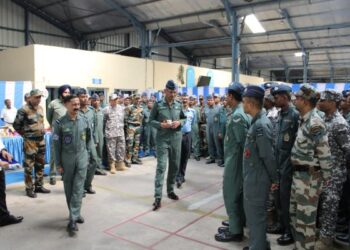 Air Marshal Vijay Kumar Garg reviews operational readiness at Avadi Air Force Station