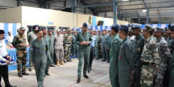 Air Marshal Vijay Kumar Garg reviews operational readiness at Avadi Air Force Station