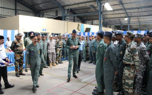 Air Marshal Vijay Kumar Garg reviews operational readiness at Avadi Air Force Station