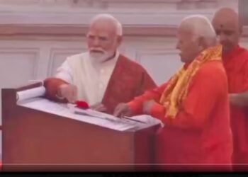 PM Modi, RSS Chief lead sacred Dhwajarohan at Ram Janmabhoomi Temple