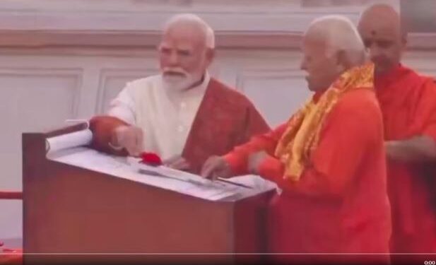 PM Modi, RSS Chief lead sacred Dhwajarohan at Ram Janmabhoomi Temple