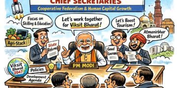 PM Modi chairs 5th national conference of chief secretaries to drive cooperative federalism & human capital growth