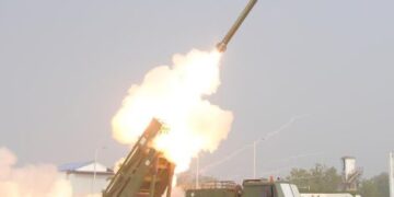 DRDO successfully conducts maiden flight test of Pinaka Long Range Guided Rocket