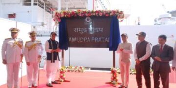 Def Minister Commissions ICGs Samudra Pratap, India’s 1st Indigenous Pollution Control Vessel