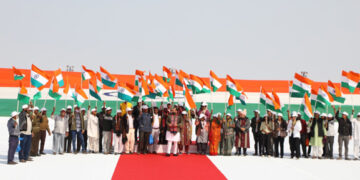 Salt Desert Turns Tricolour: World’s largest Khadi Flag unfurled at Rann of Kutch on Republic Day