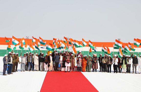 Salt Desert Turns Tricolour: World’s largest Khadi Flag unfurled at Rann of Kutch on Republic Day