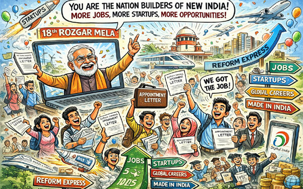 From appointment letters to nation-builders: PM Modi ignites youth power at 18th Rozgar Mela