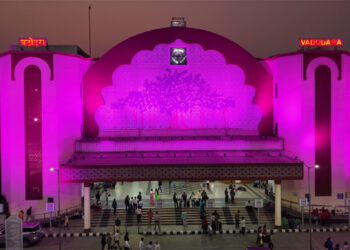 Pink at the platform, hope on track: Vadodara Railway Station turns beacon for cancer awareness