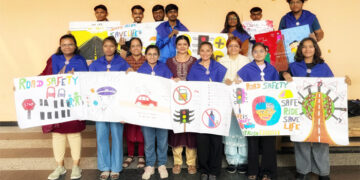 Young minds, safer roads: Smt SR Mehta Arts College drives road safety awareness through creative posters