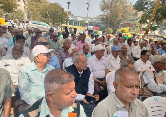 Civil pensioners stage massive dharna in Ahmedabad, demand inclusion of BSNL and Central PSU retirees in 8th Pay Commission
