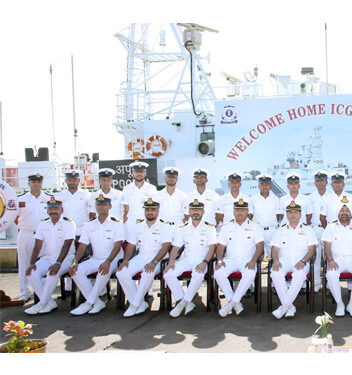 Sea shield strengthened: ICGS Apoorva docks at Okha, bolstering coastal security in the North-West