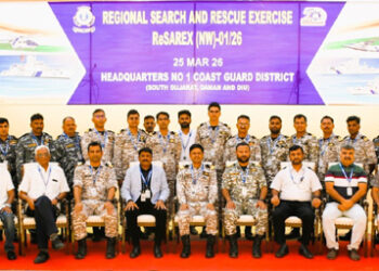 “Waves of readiness”: ICG’s SAREX Off Porbandar scripts a seamless multi-agency rescue drill