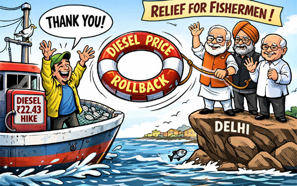 Diesel relief at sea: Centre orders rollback of ₹22.43/l hike for Gujarat fishermen