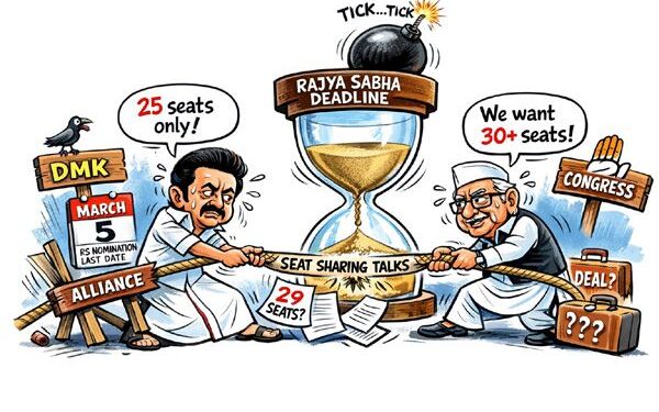 Alliance on the edge: DMK–Congress talks reach crucial phase as Rajya Sabha nomination deadline looms