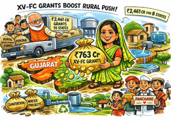 Gujarat Leads Rural Push: ₹763 Cr XV-FC Grants Power Panchayats as Centre Releases ₹2,461 Cr to States