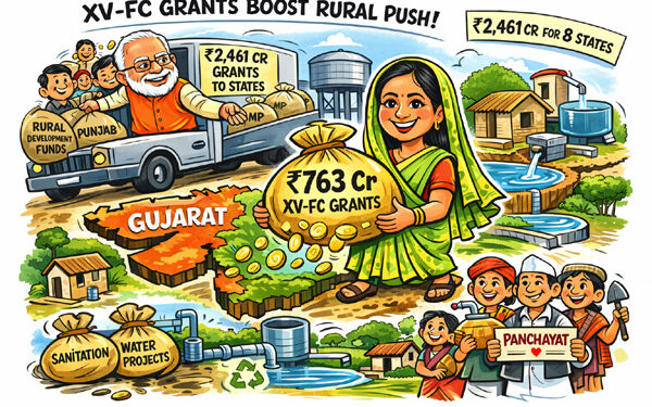 Gujarat Leads Rural Push: ₹763 Cr XV-FC Grants Power Panchayats as Centre Releases ₹2,461 Cr to States
