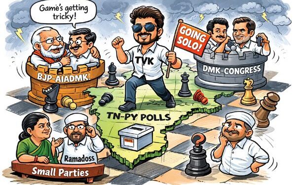 TN–Puducherry poll chessboard heats up: TVK goes solo as alliances realign in high-stakes southern showdown