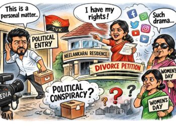 Women’s Day storm: Vijay–Sangeeta legal row sparks political buzz ahead of TVK’s poll debut