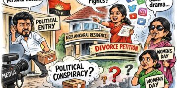 Women’s Day storm: Vijay–Sangeeta legal row sparks political buzz ahead of TVK’s poll debut