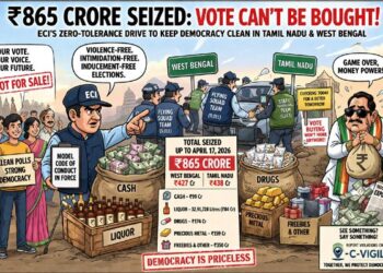 ₹865 crore seized: Poll Watchdogs crack down on cash, liquor & inducements in TN and WB