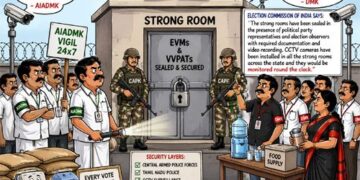 EVMs under 24×7 watch: Parties deploy cadres as ECI locks down strong rooms in TN