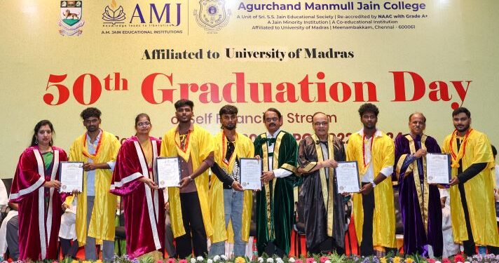 ‘Dream big, stay curious, create impact’: Mylswamy Annadurai’s stirring pep talk headlines A.M. Jain College’s golden graduation milestone