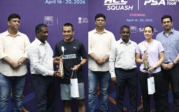 Smash hit in Chennai: Suraj Chand & Rouqaia Othman script golden finish at HCL PSA Tour