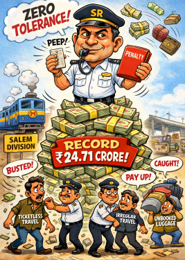 Zero Tolerance, Record Returns: Salem Division Clocks All-Time High ₹24.71 Cr in Ticket Checking Drive