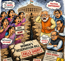 Quota quake in Lok Sabha: Women’s Reservation Bill falls short, govt faces shock setback