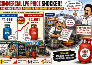 Commercial LPG price shocker – ₹993 hike sparks political firestorm in Tamil Nadu