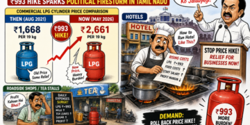 Commercial LPG price shocker – ₹993 hike sparks political firestorm in Tamil Nadu