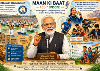 PM hails Ahmedabad’s Yogasana glory, calls Gujarat a beacon of India’s rising sporting spirit