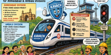 Ahmedabad leads India’s Kavach revolution: ₹140-Cr safety shield clears the way for a fully protected Rly Divn