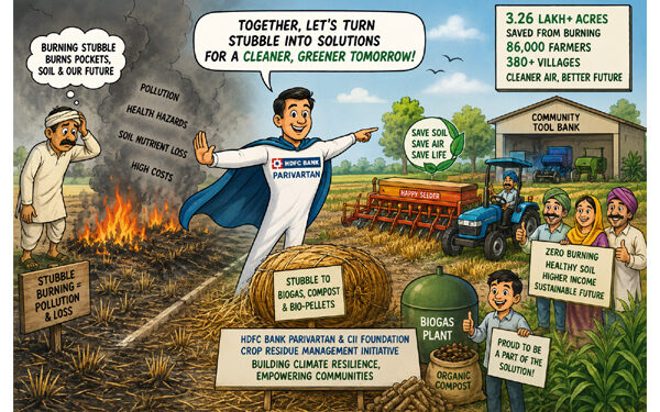 From Smoke to Sustainability: HDFC Bank Parivartan helps save 3.26 lakh acres from stubble burning across North India