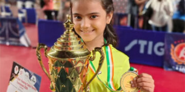 Tiny paddle, giant dream: DPS Bopal’s Anayra Maniyar clinches Gujarat Under-9 Table Tennis Crown