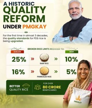 Cabinet raises the bar on food security: 80 crore Indians to receive better-quality rice under PMGKAY