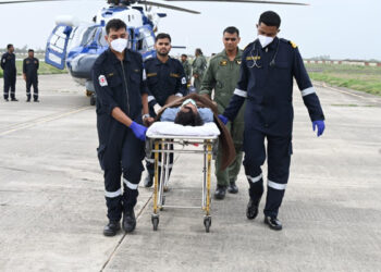 Mission impossible at sea: Coast Guard helicopter plucks ailing seafarer to safety off Porbandar