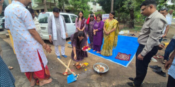 Faith meets infrastructure: Gandhinagar begins smart access road to Gayatri Temple